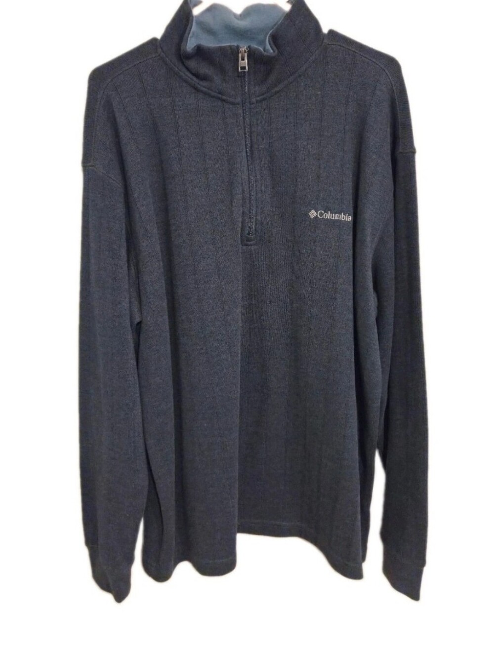 Columbia Men's Quarter Zip Pullover Sweater - Blue/Light Blue - Size XL
